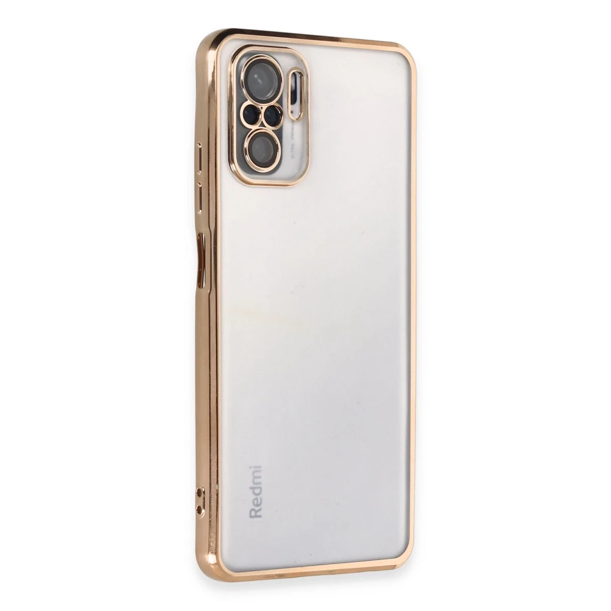 Xiaomi Redmi Note 10 Kılıf Razer Lensli Silikon - Gold
