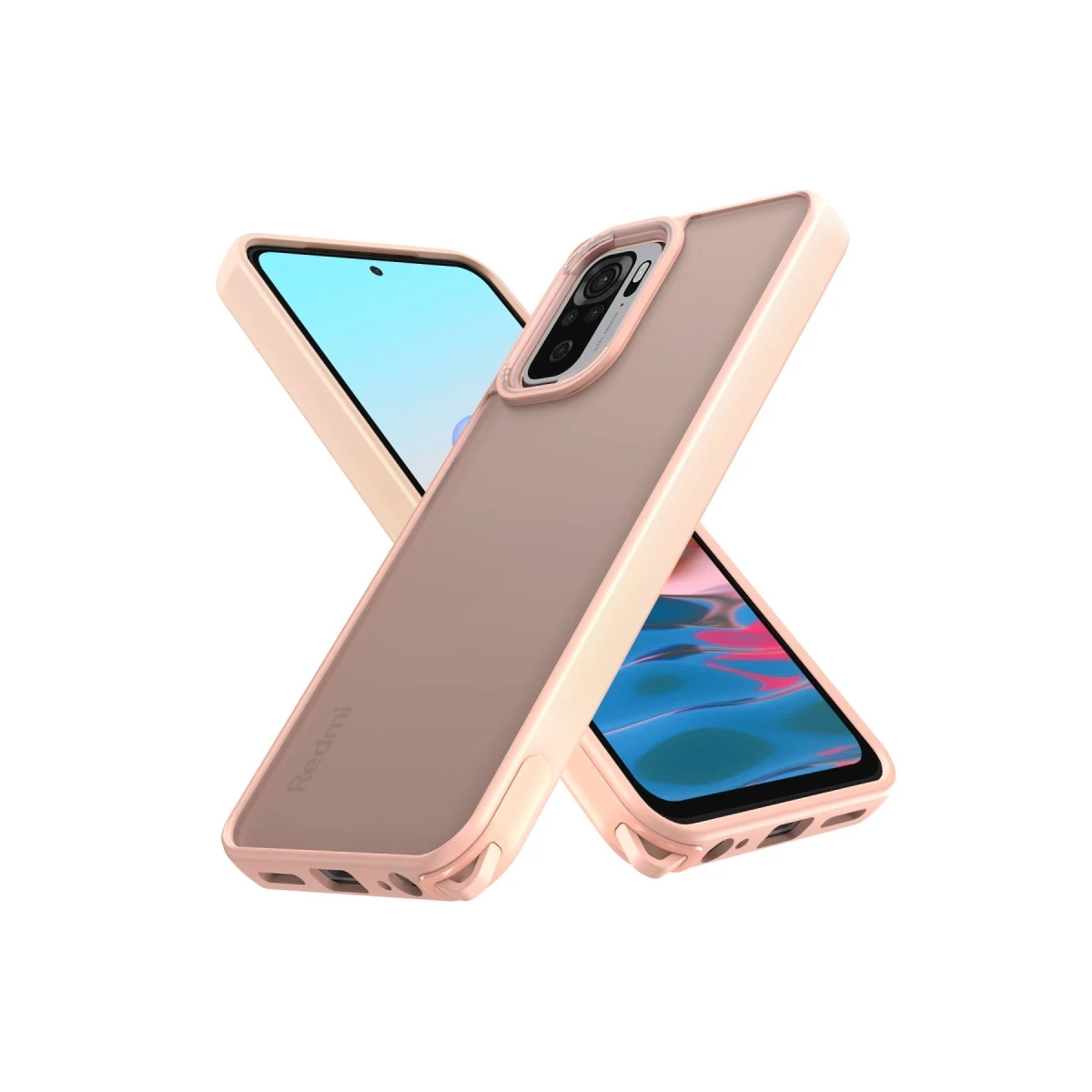 Xiaomi Redmi Note 10 Pro Kılıf Elegant Kapak - Pudra