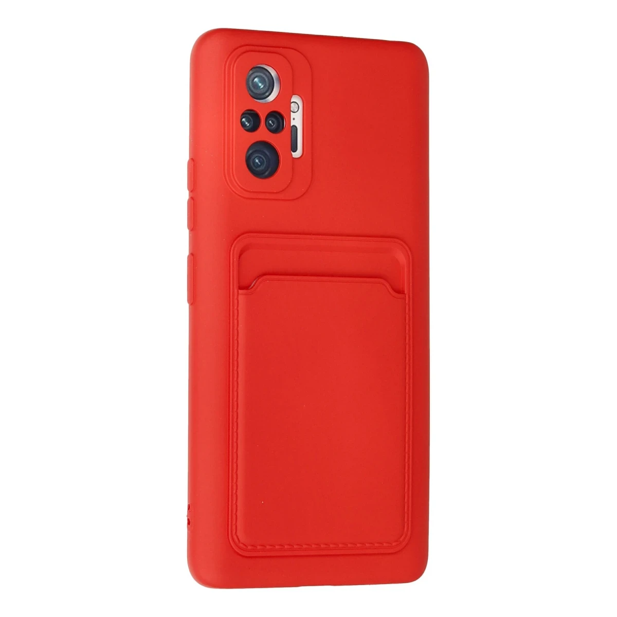 Xiaomi Redmi Note 10 Pro Kılıf Kelvin Kartvizitli Silikon - Kırmızı
