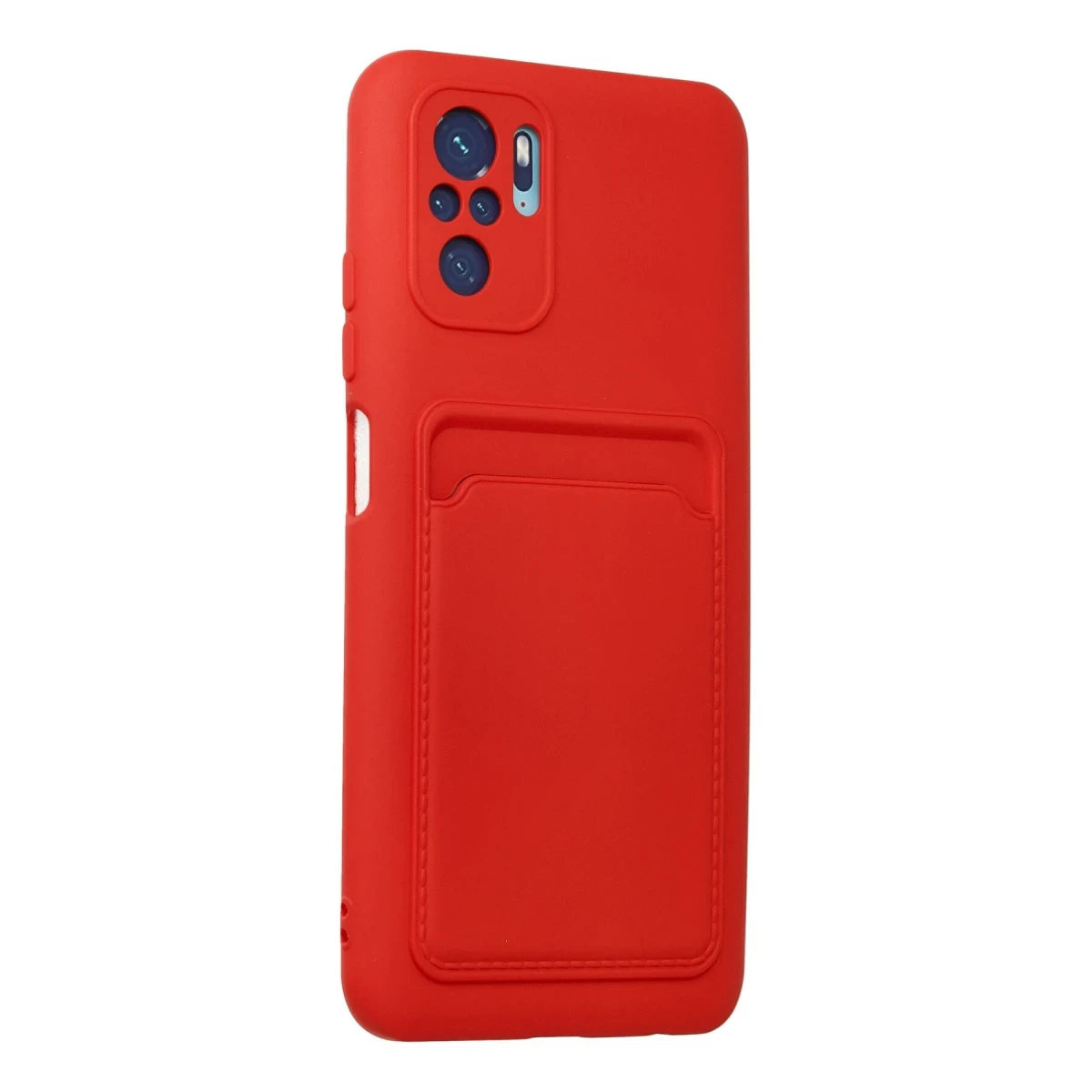 Xiaomi Redmi Note 10S Kılıf Kelvin Kartvizitli Silikon - Kırmızı