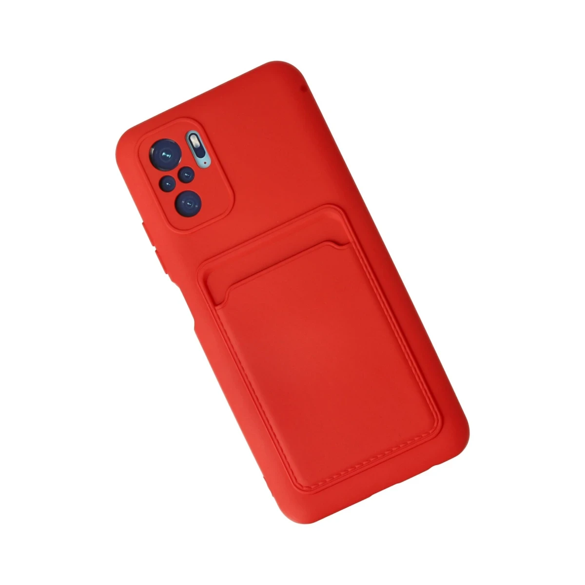 Xiaomi Redmi Note 10S Kılıf Kelvin Kartvizitli Silikon - Kırmızı