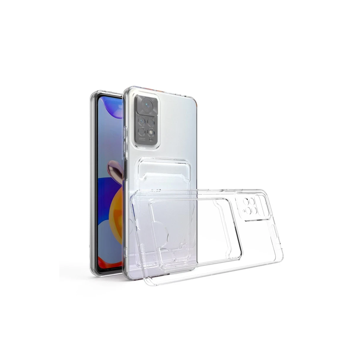 Xiaomi Redmi Note 11 Kılıf Kart Şeffaf Silikon - Şeffaf