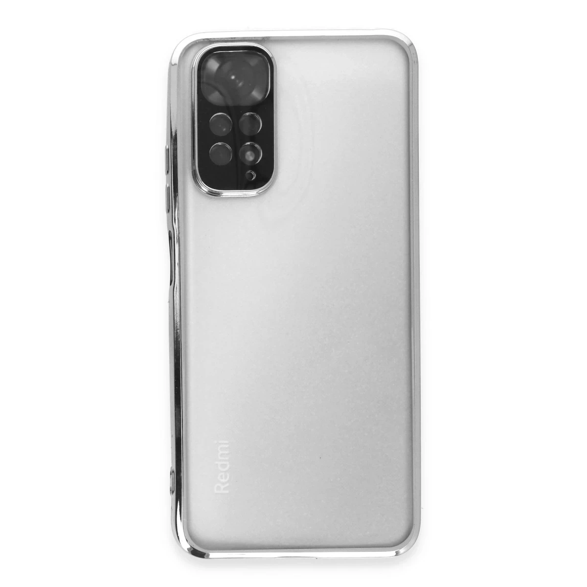 Xiaomi Redmi Note 11 Kılıf Razer Lensli Silikon - Gümüş