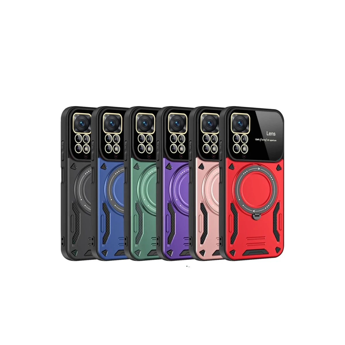 Xiaomi Redmi Note 11 Pro Kılıf Joy Lens Standlı Kapak - Mor