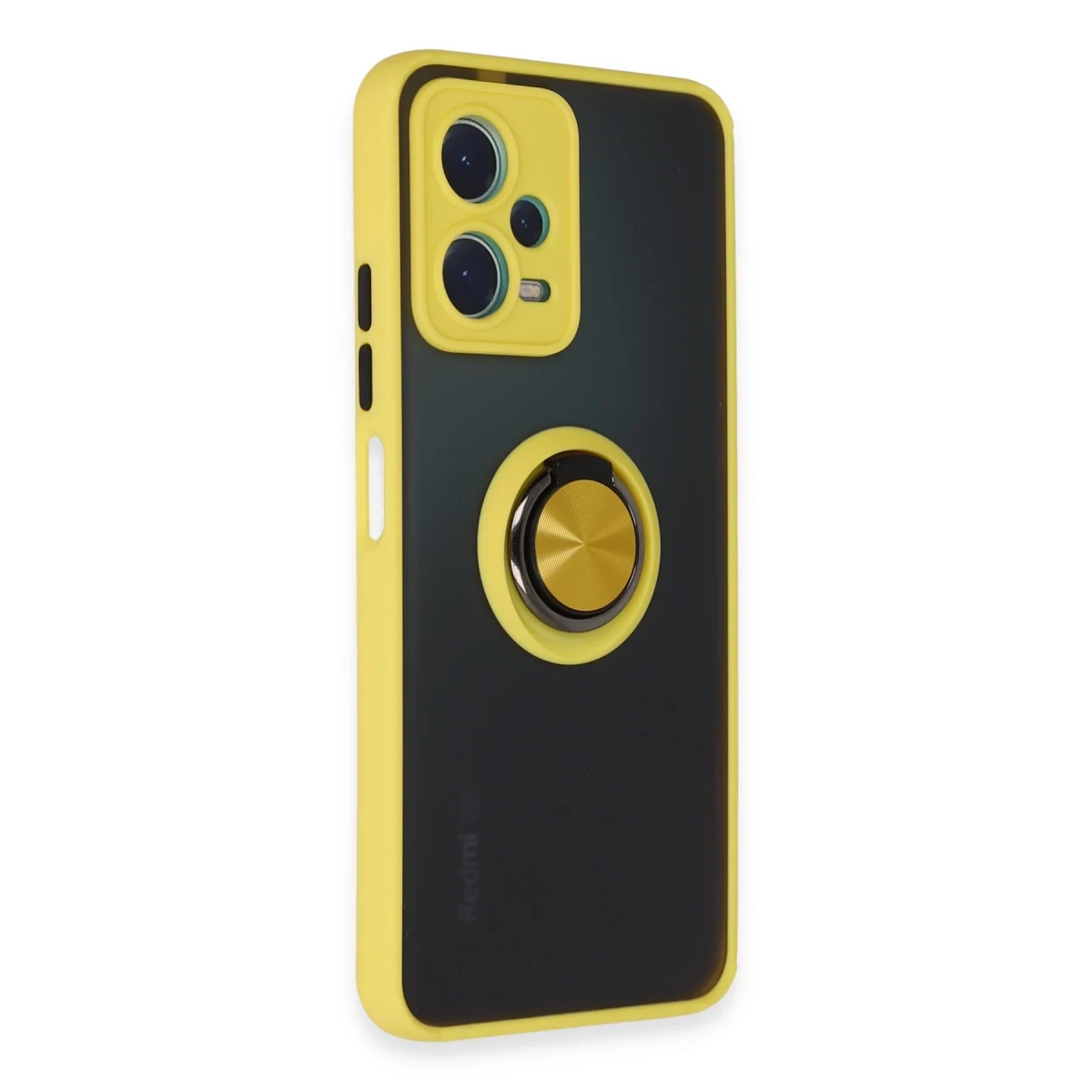 Xiaomi Redmi Note 12 5G Kılıf Montreal Yüzüklü Silikon Kapak - Sarı