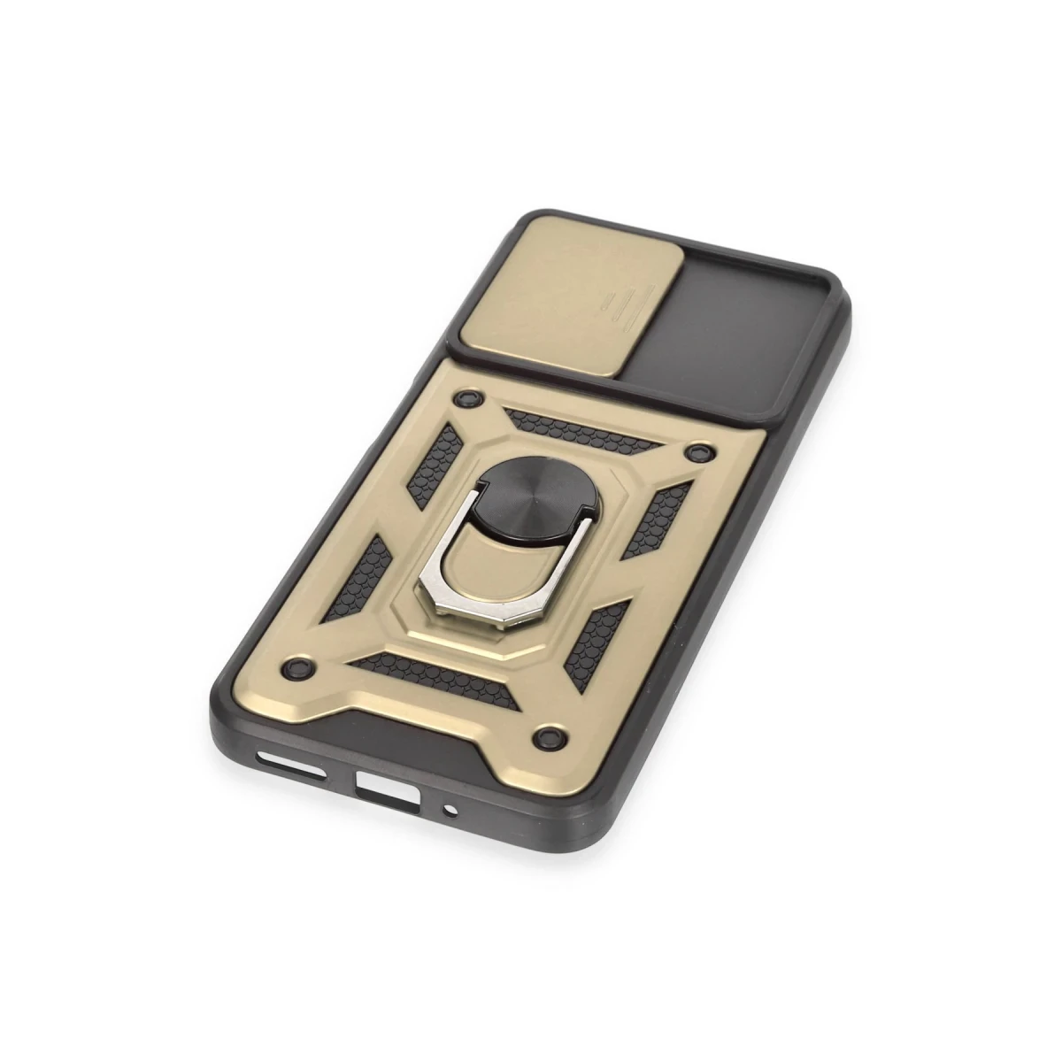 Xiaomi Redmi Note 12 5G Kılıf Pars Lens Yüzüklü Silikon - Gold
