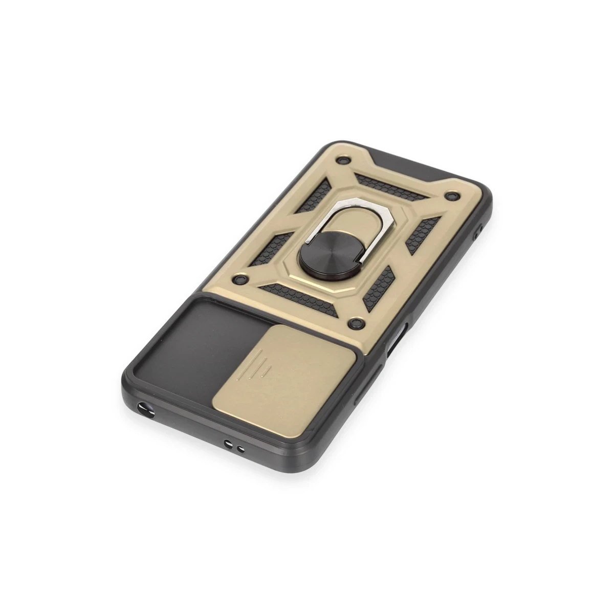 Xiaomi Redmi Note 12 5G Kılıf Pars Lens Yüzüklü Silikon - Gold