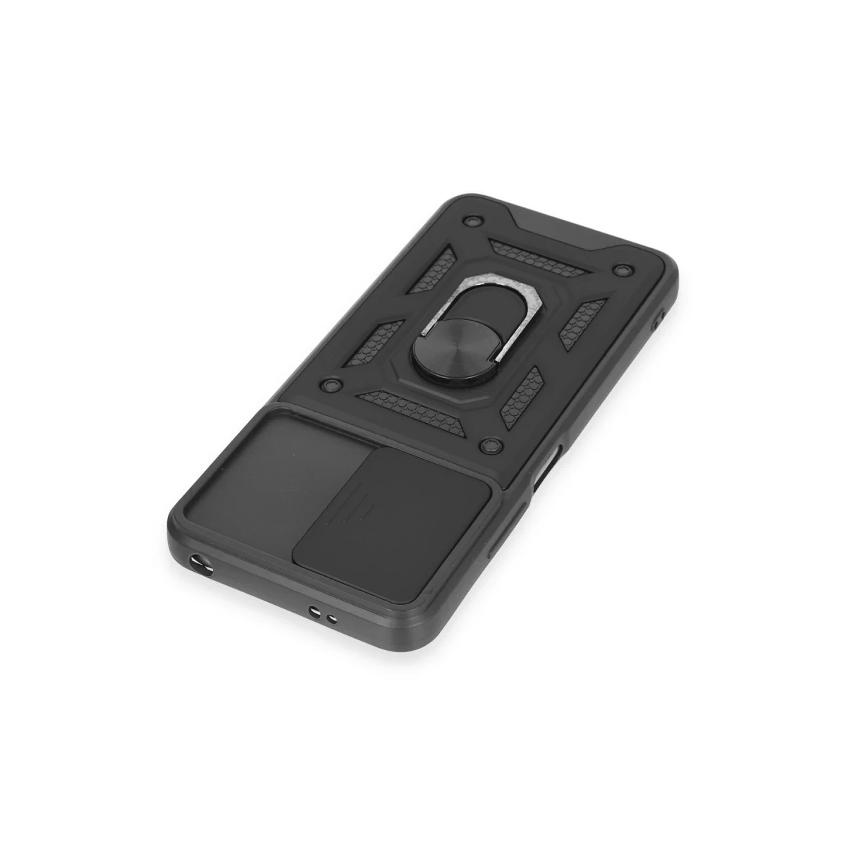 Xiaomi Redmi Note 12 5G Kılıf Pars Lens Yüzüklü Silikon - Siyah