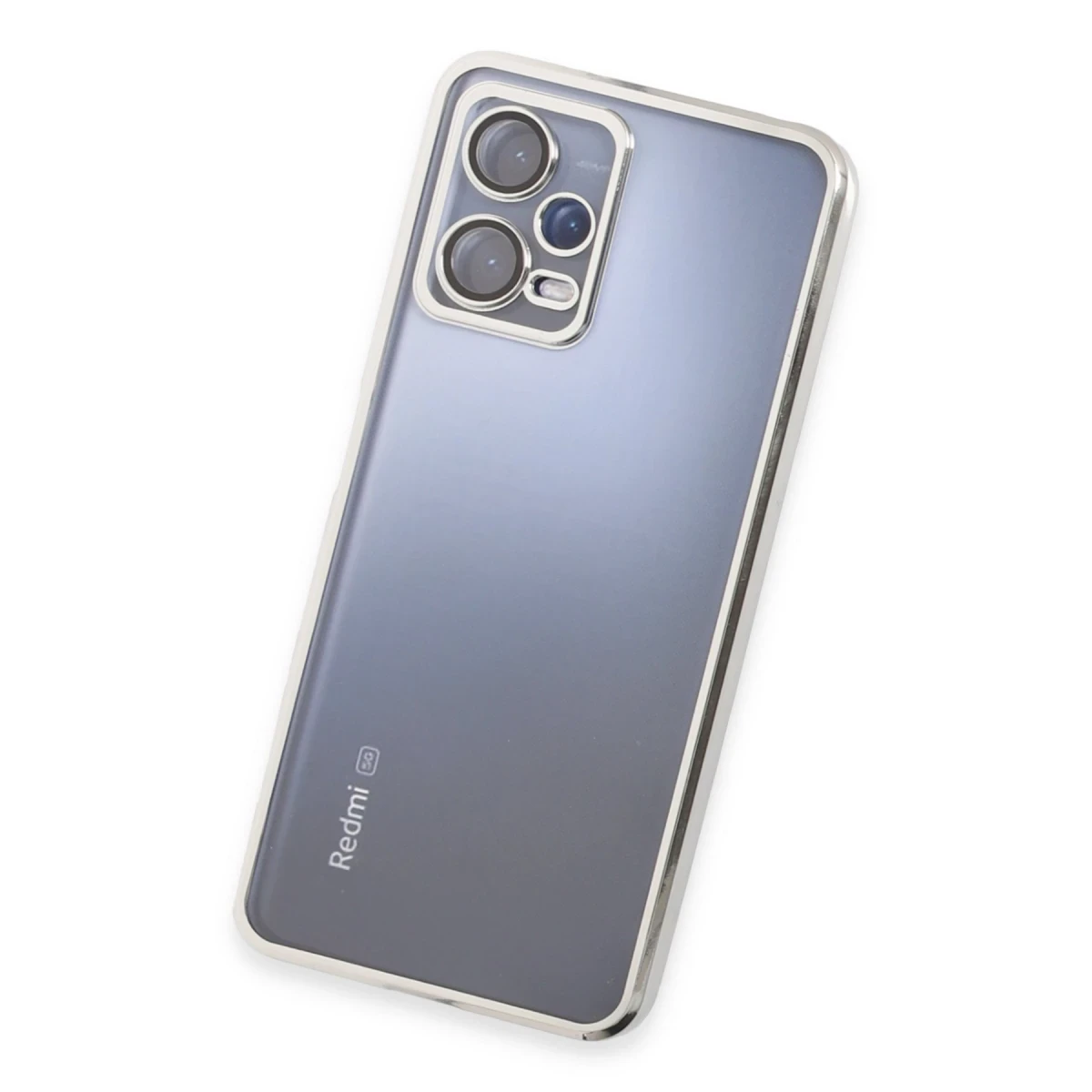 Xiaomi Redmi Note 12 5G Kılıf Razer Lensli Silikon - Gümüş
