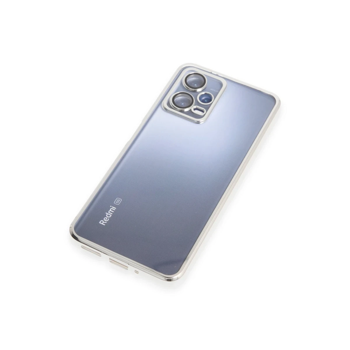 Xiaomi Redmi Note 12 5G Kılıf Razer Lensli Silikon - Gümüş