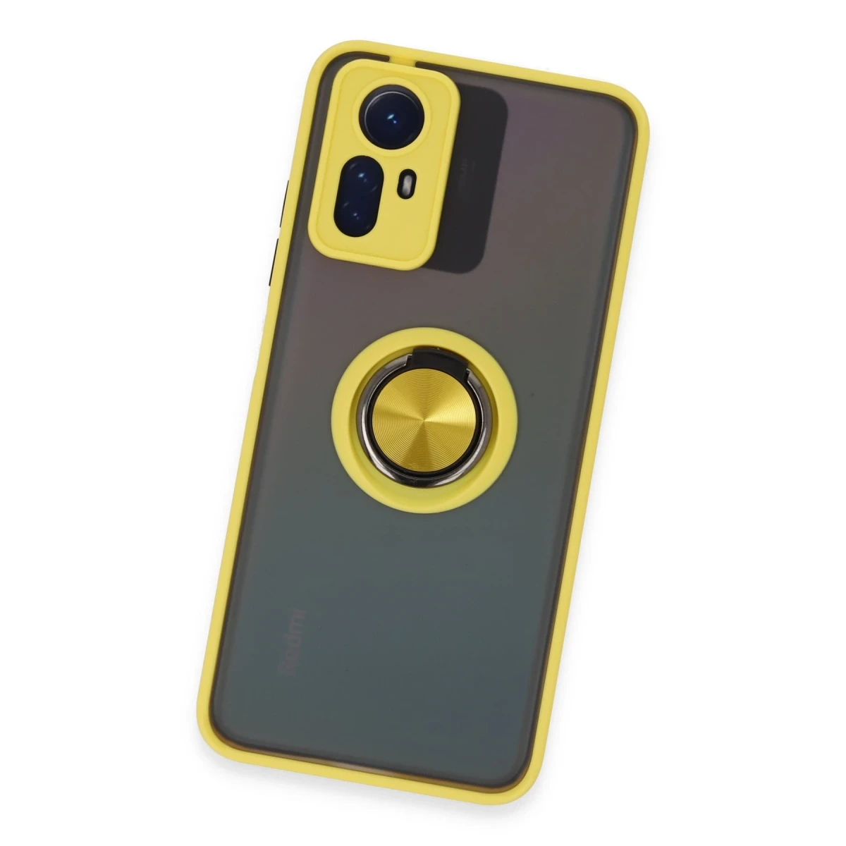 Xiaomi Redmi Note 12S Kılıf Montreal Yüzüklü Silikon Kapak - Sarı