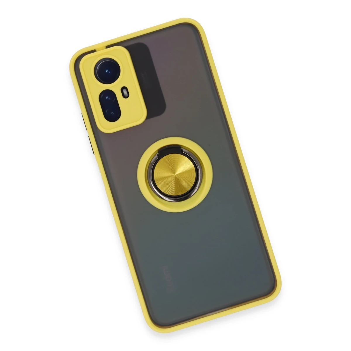 Xiaomi Redmi Note 12S Kılıf Montreal Yüzüklü Silikon Kapak - Sarı