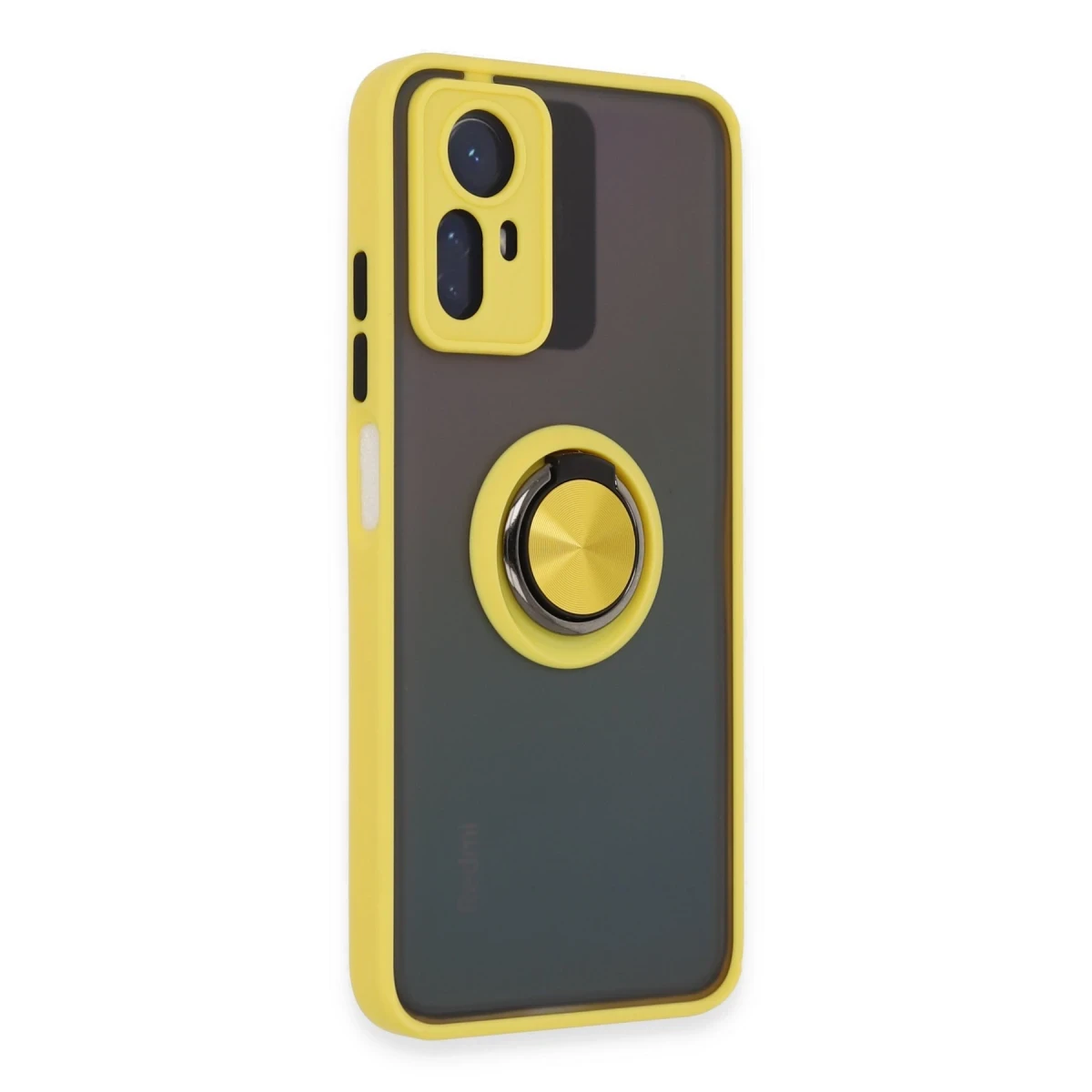 Xiaomi Redmi Note 12S Kılıf Montreal Yüzüklü Silikon Kapak - Sarı