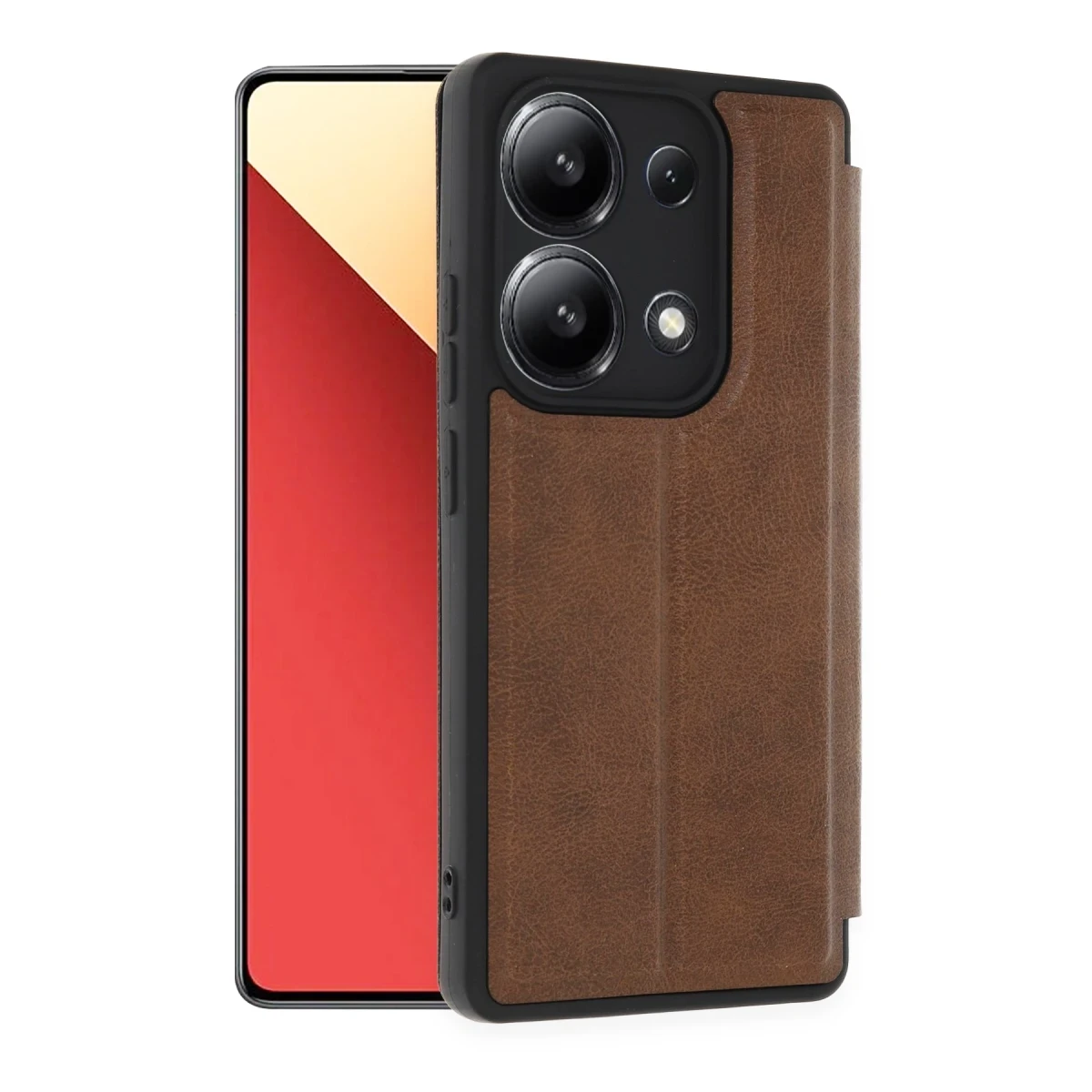 Xiaomi Redmi Note 13 4G Kılıf Flip Cover - Taba
