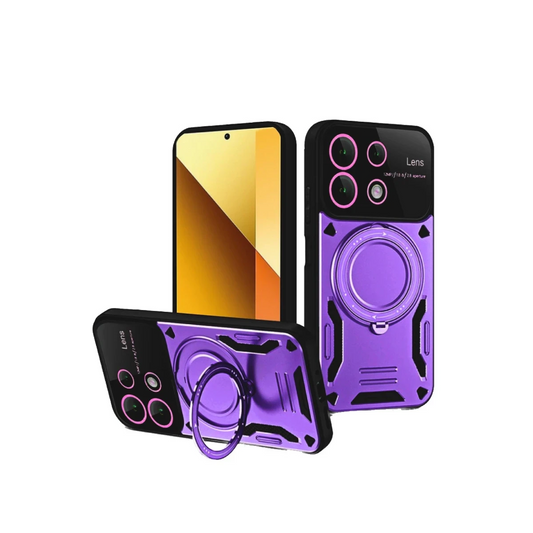 Xiaomi Redmi Note 13 4G Kılıf Joy Lens Standlı Kapak - Mor