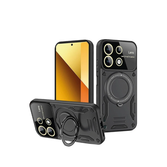 Xiaomi Redmi Note 13 4G Kılıf Joy Lens Standlı Kapak - Siyah