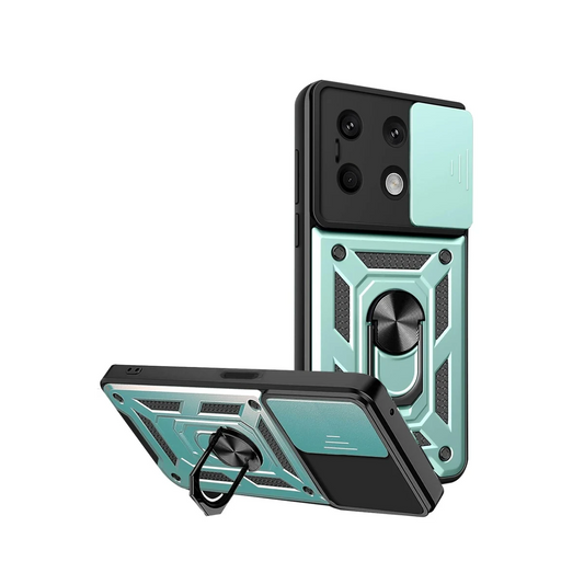 Xiaomi Redmi Note 13 4G Kılıf Pars Lens Yüzüklü Silikon - Yeşil