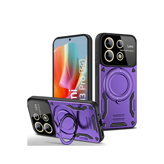 Xiaomi Redmi Note 13 Pro 4G Kılıf Joy Lens Standlı Kapak - Mor