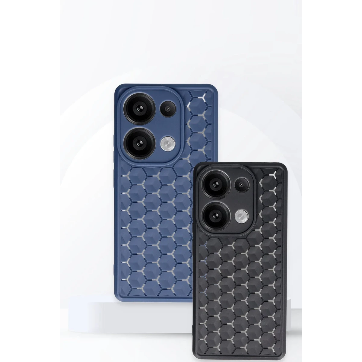 Xiaomi Redmi Note 13 Pro 4G Kılıf Petek Silikon Kapak - Lacivert