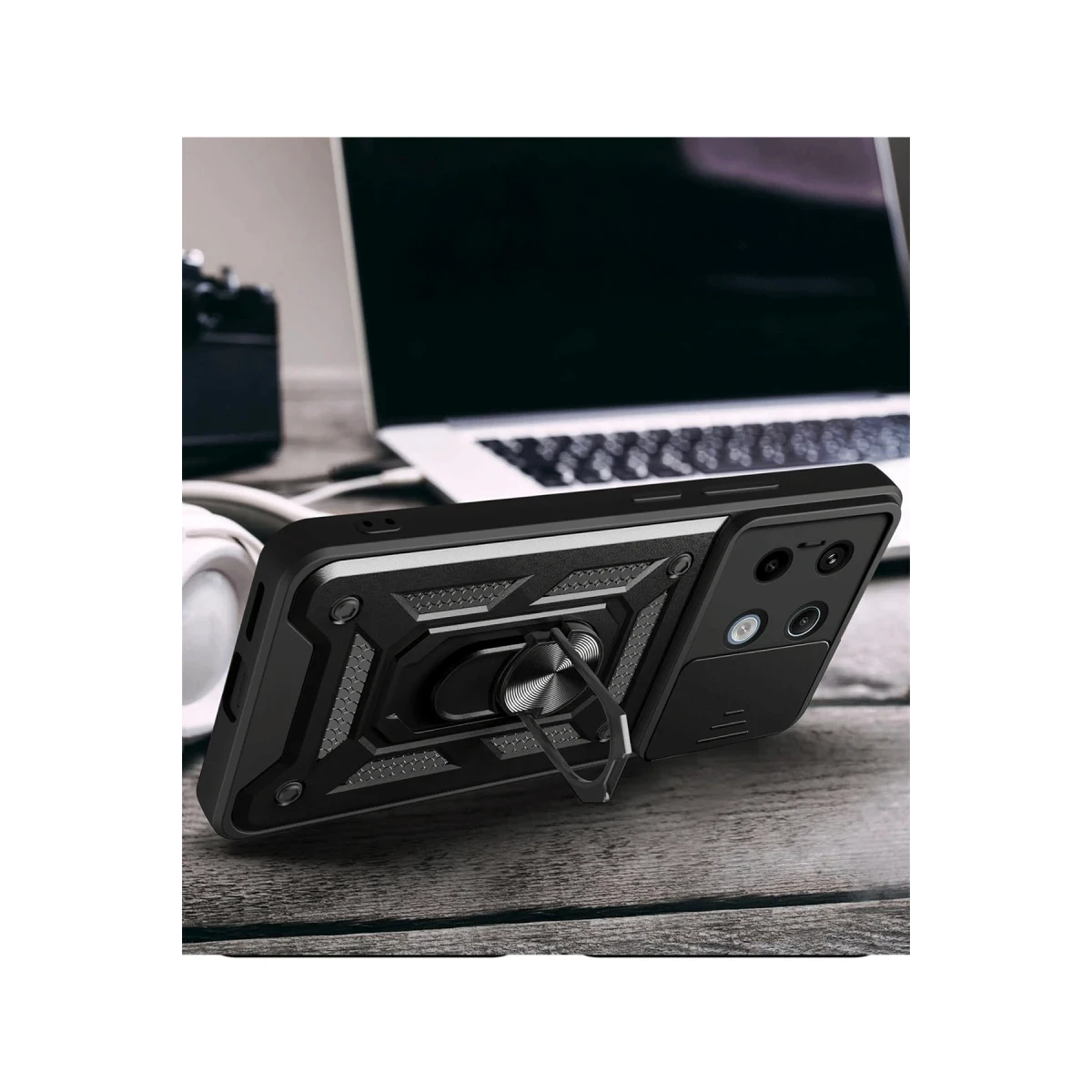 Xiaomi Redmi Note 13 Pro 4G Pars Lens Yüzüklü Silikon - Yeşil