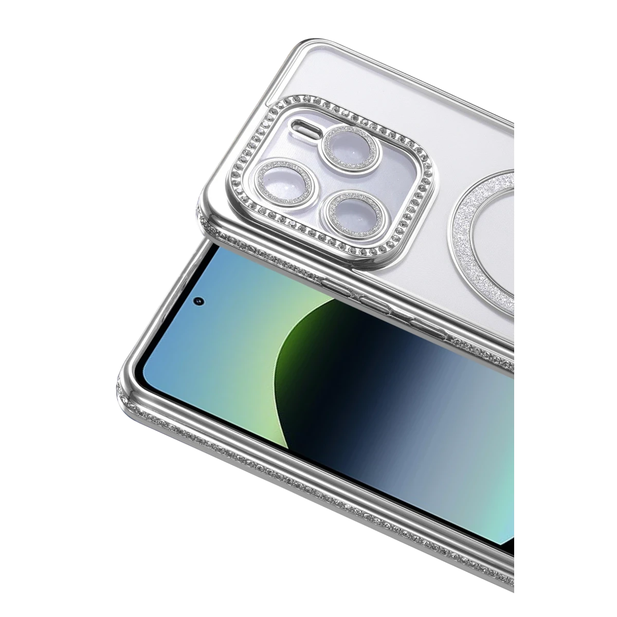 Xiaomi Redmi Note 14 4G Joke Simli Magneticsafe Kılıf - Gümüş