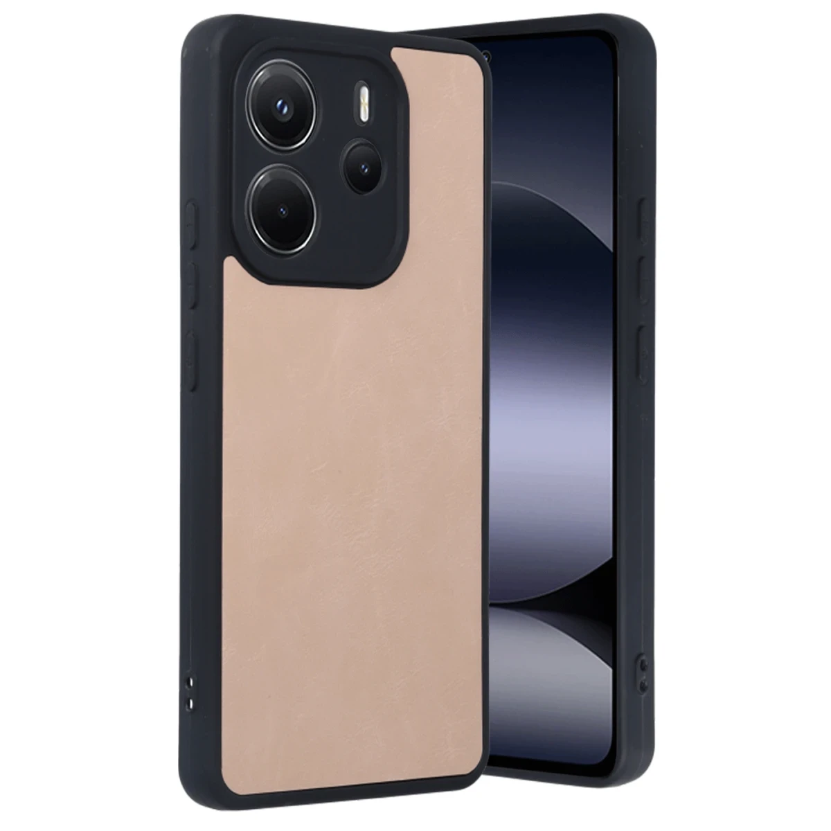 Xiaomi Redmi Note 14 4G Kılıf Aras Deri Kapak - Pudra