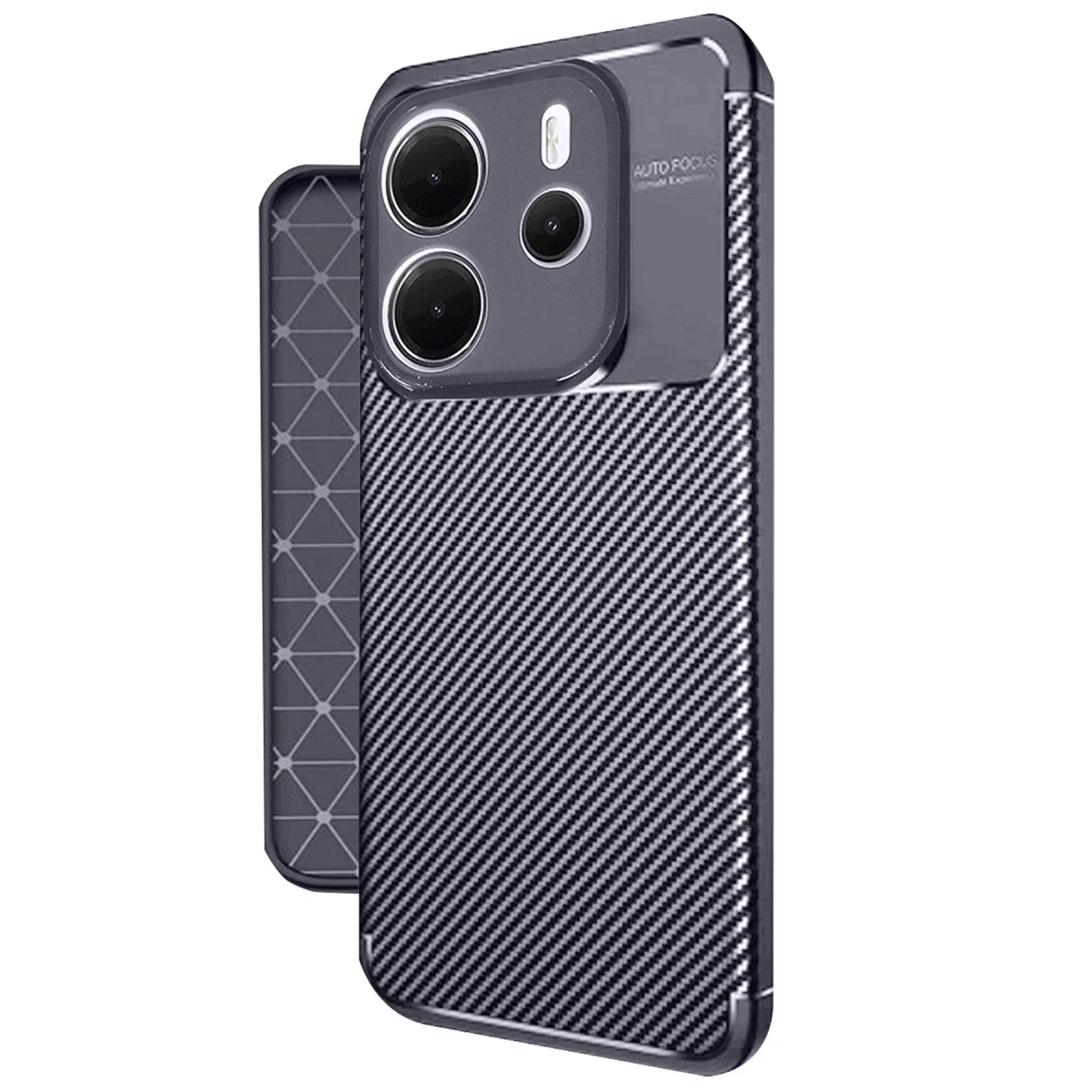 Xiaomi Redmi Note 14 4G Kılıf Auto Focus Karbon Kapak - Lacivert