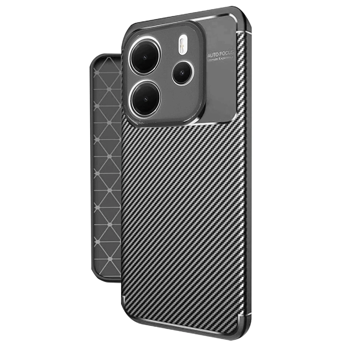 Xiaomi Redmi Note 14 4G Kılıf Auto Focus Karbon Kapak - Siyah