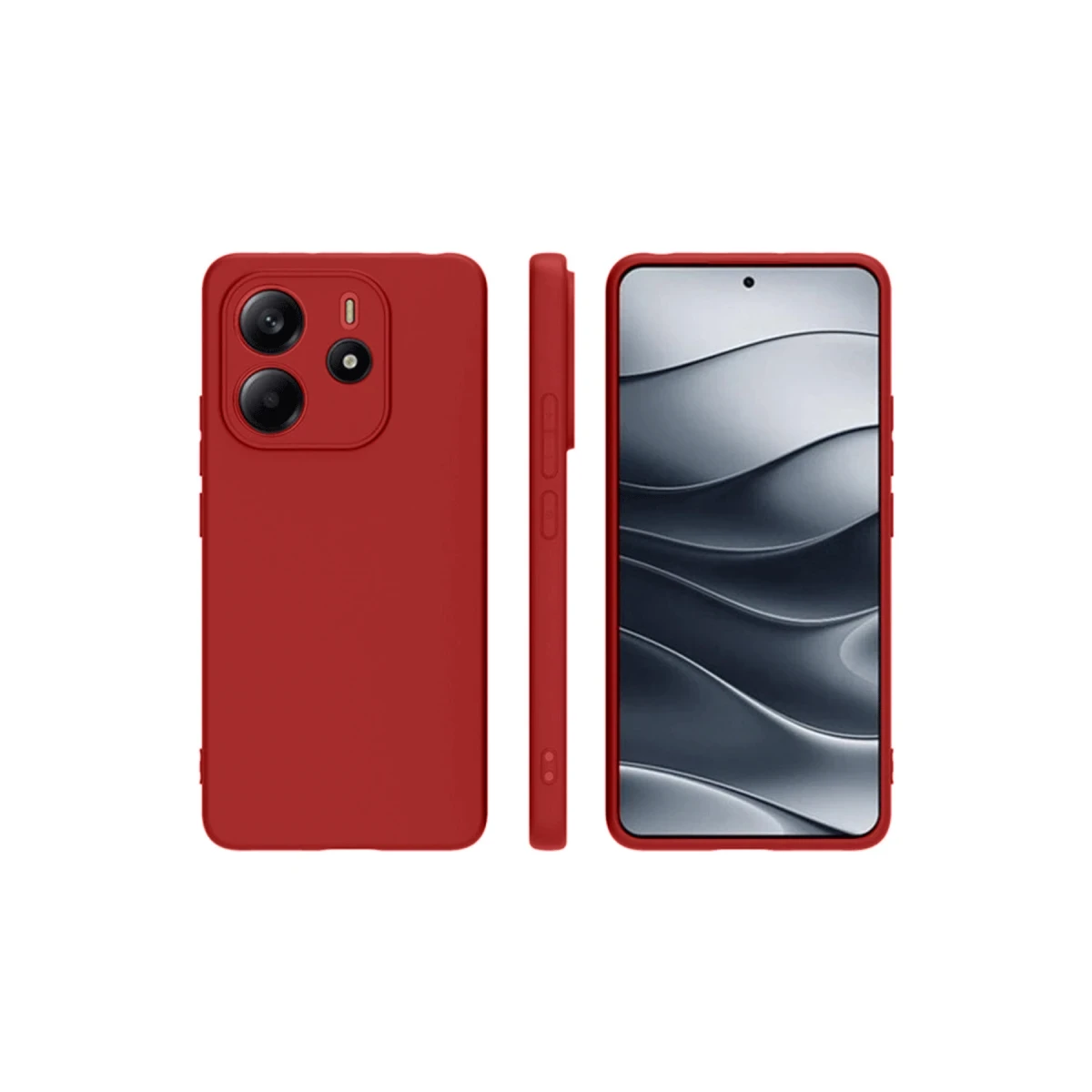 Xiaomi Redmi Note 14 4G Kılıf First Silikon - Kırmızı