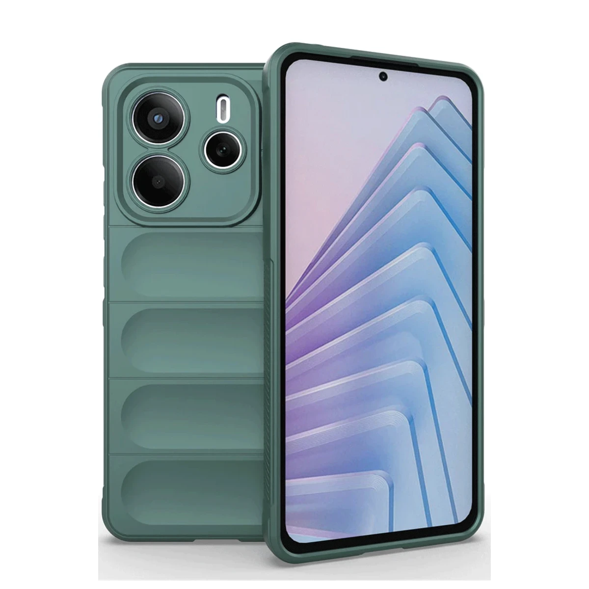 Xiaomi Redmi Note 14 4G Kılıf Optimum Silikon - Koyu Yeşil
