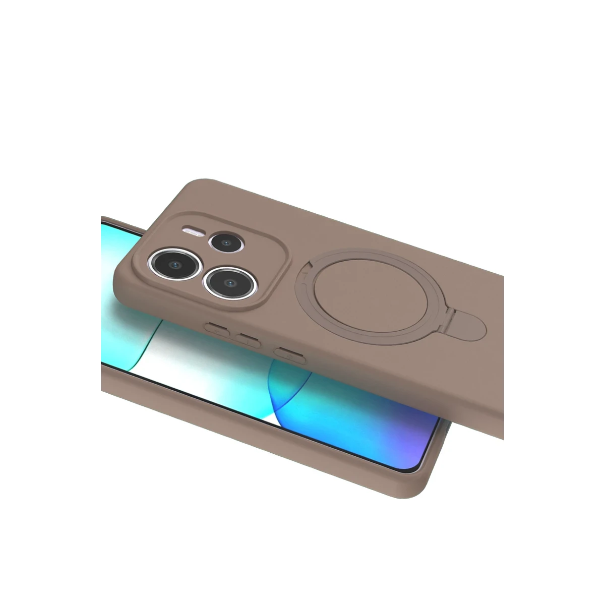 Xiaomi Redmi Note 14 4G Regal Magsafe Standlı Kapak - Çöl Titanyum