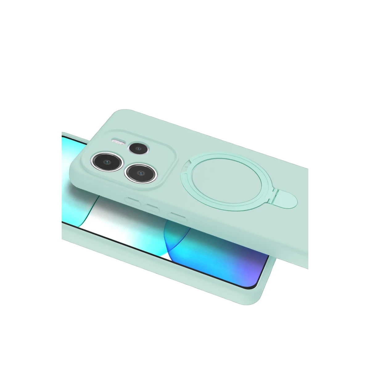 Xiaomi Redmi Note 14 4G Regal Magsafe Standlı Kapak - Su Yeşili