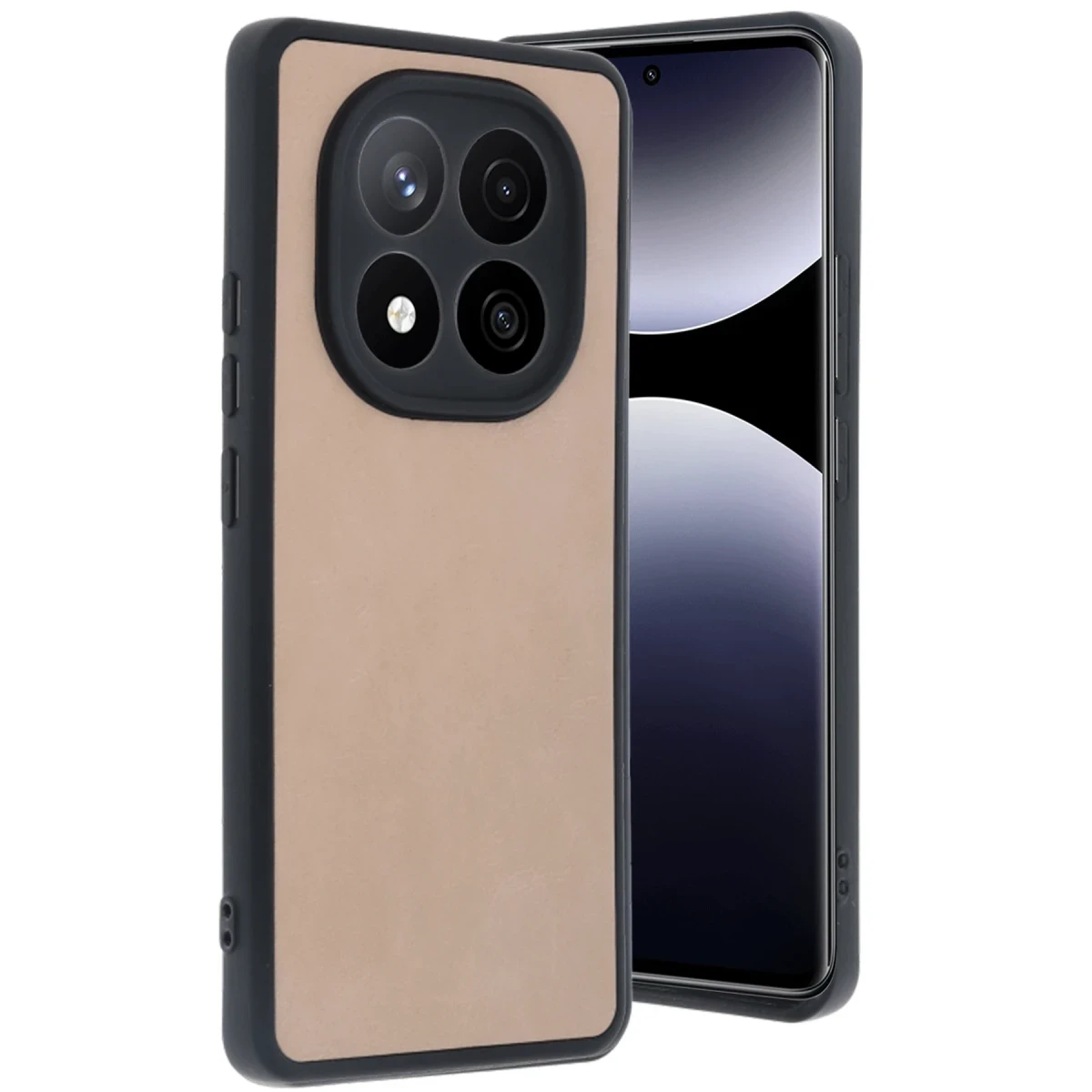 Xiaomi Redmi Note 14 Pro 4G Kılıf Aras Deri Kapak - Pudra