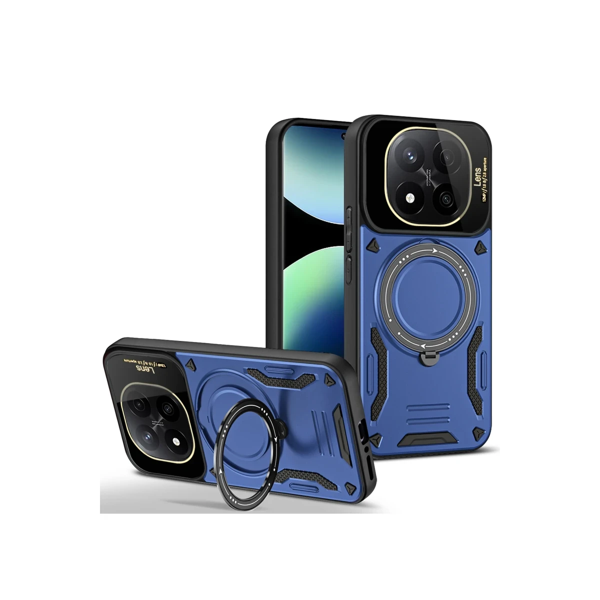 Xiaomi Redmi Note 14 Pro 4G Kılıf Joy Lens Standlı Kapak - Lacivert