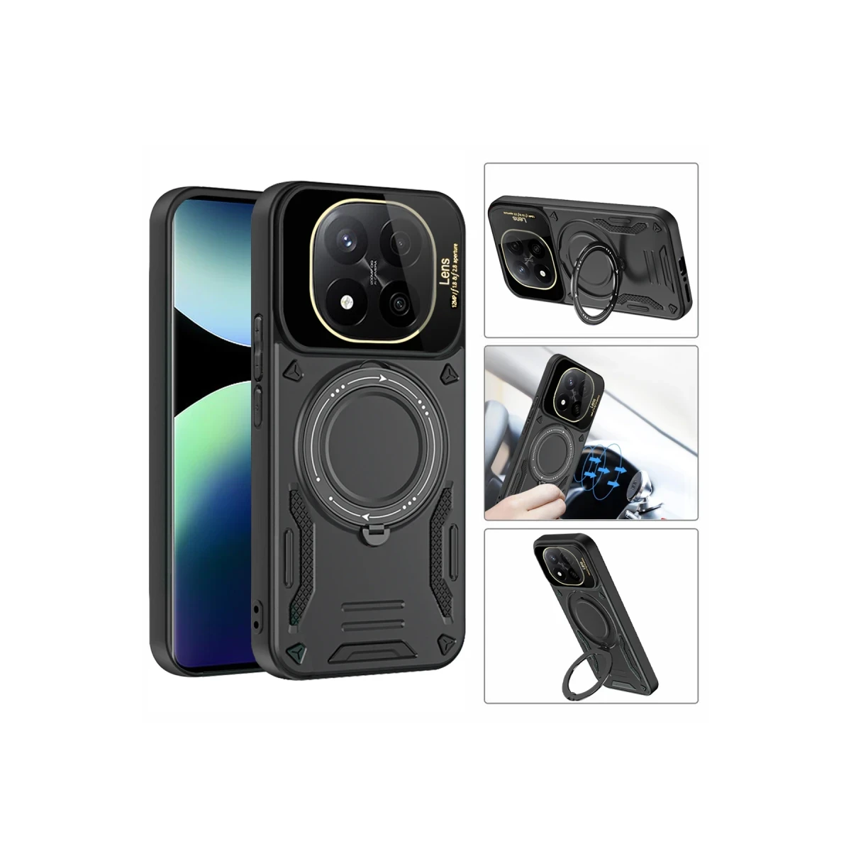 Xiaomi Redmi Note 14 Pro 4G Kılıf Joy Lens Standlı Kapak - Mor