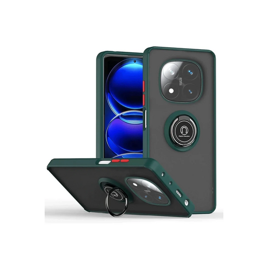Xiaomi Redmi Note 14 Pro 4G Kılıf Montreal Yüzüklü Silikon Kapak - Yeşil