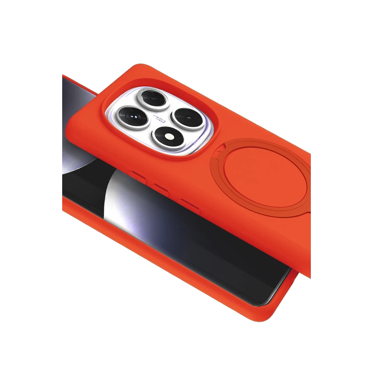 Xiaomi Redmi Note 14 Pro 4G Regal Magsafe Standlı Kapak - Turuncu
