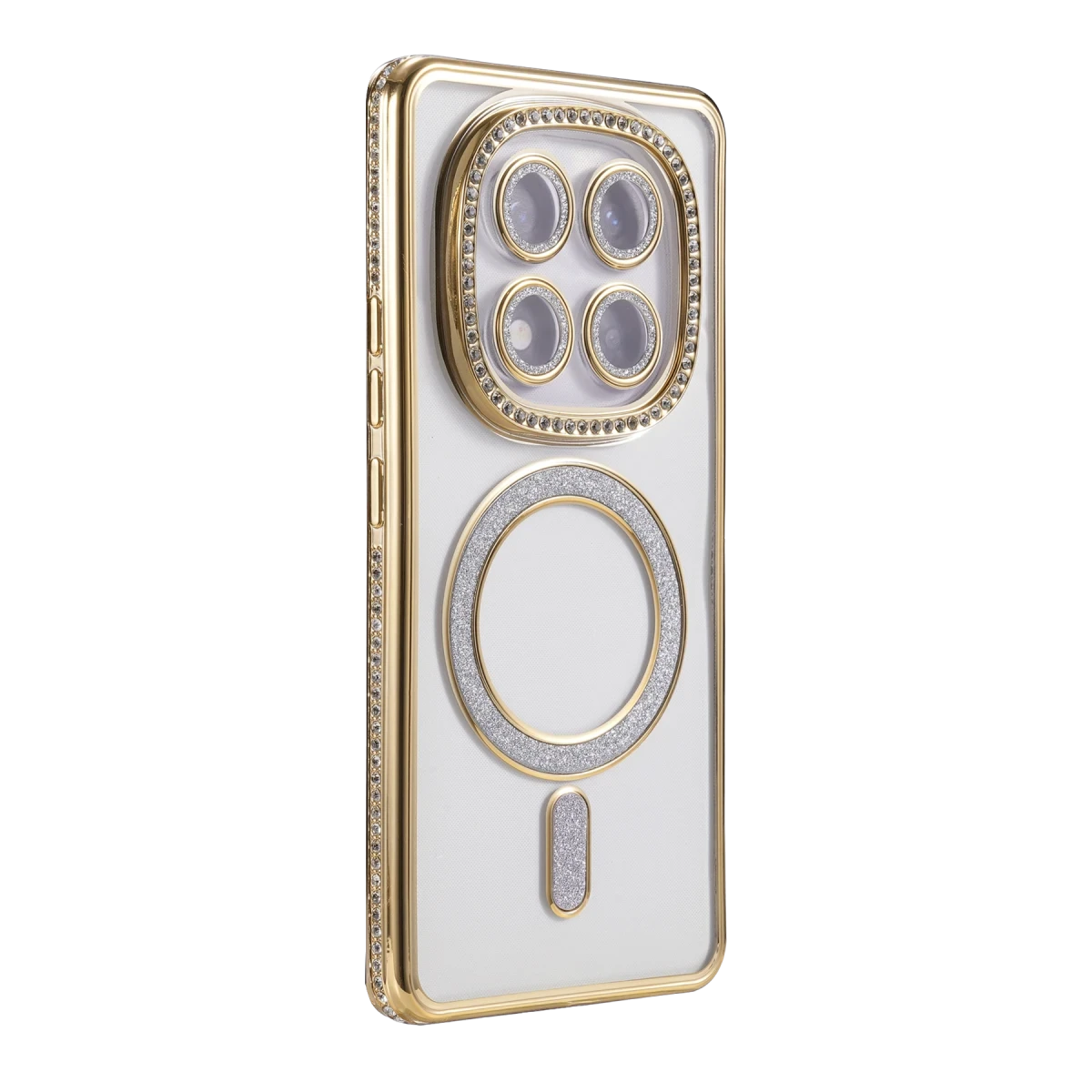 Xiaomi Redmi Note 14 Pro 5G Joke Simli Magneticsafe Kılıf - Gold