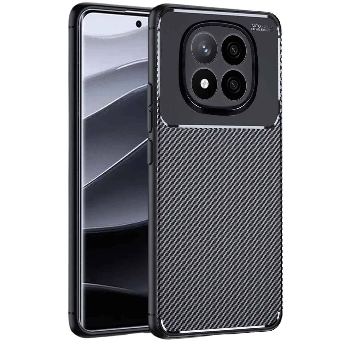 Xiaomi Redmi Note 14 Pro 5G Kılıf Auto Focus Karbon Kapak - Siyah