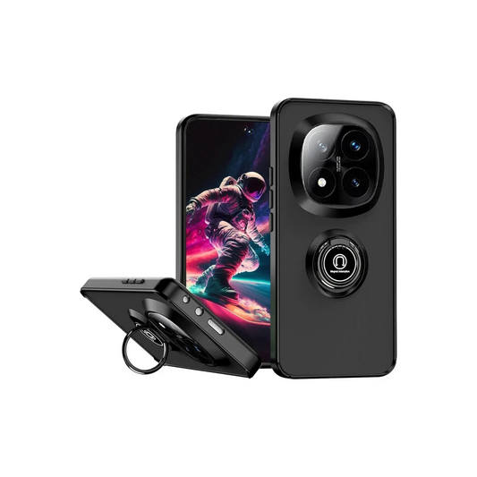 Xiaomi Redmi Note 14 Pro 5G Kılıf Montreal Yüzüklü Silikon Kapak - Siyah