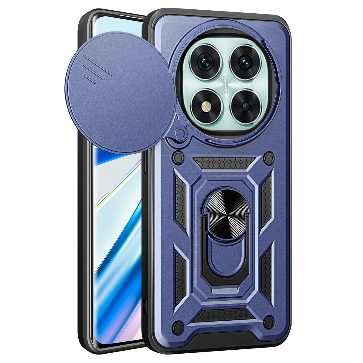 Xiaomi Redmi Note 14 Pro 5G Kılıf Pars Lens Yüzüklü Silikon - Lacivert