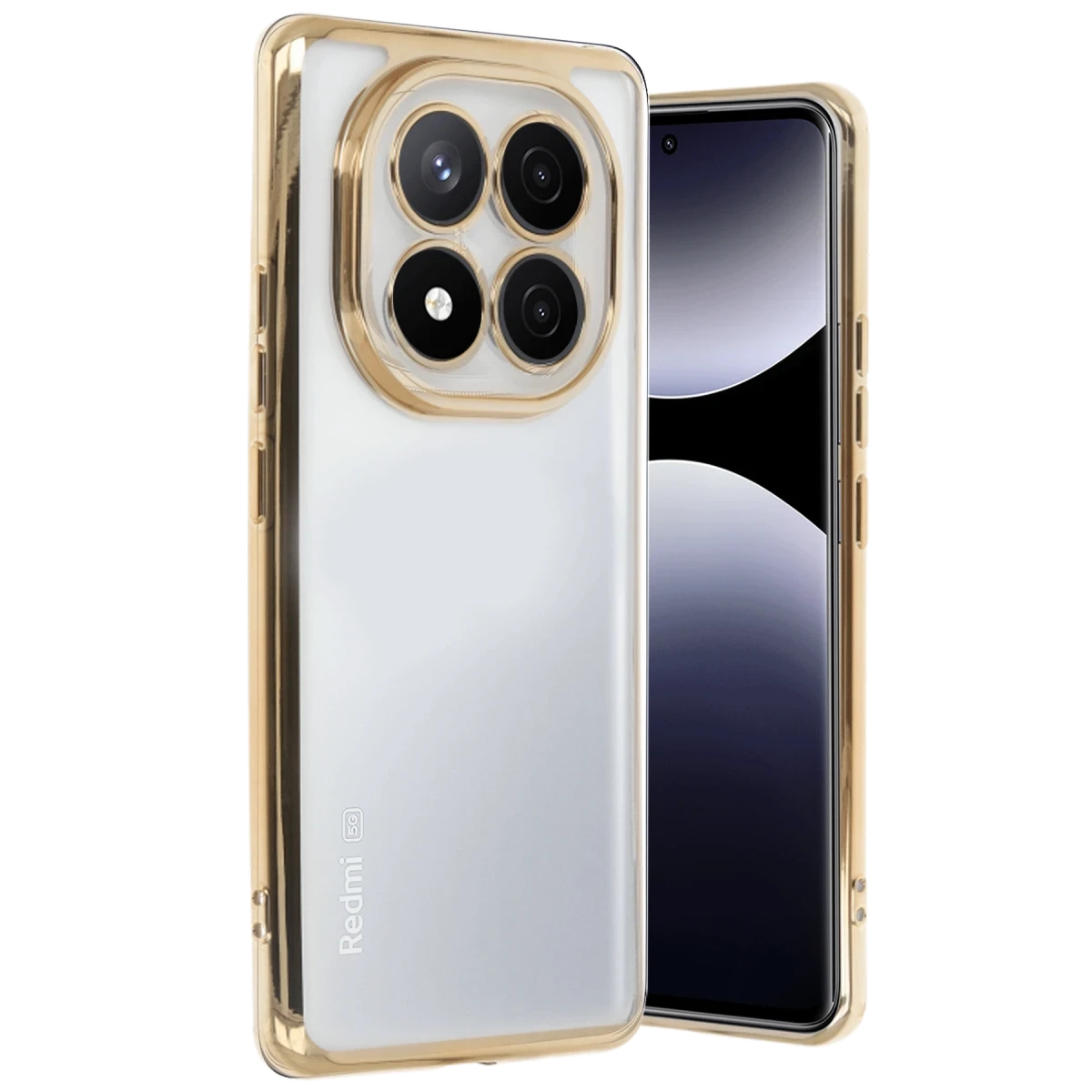Xiaomi Redmi Note 14 Pro 5G Kılıf Razer Lensli Silikon - Gold