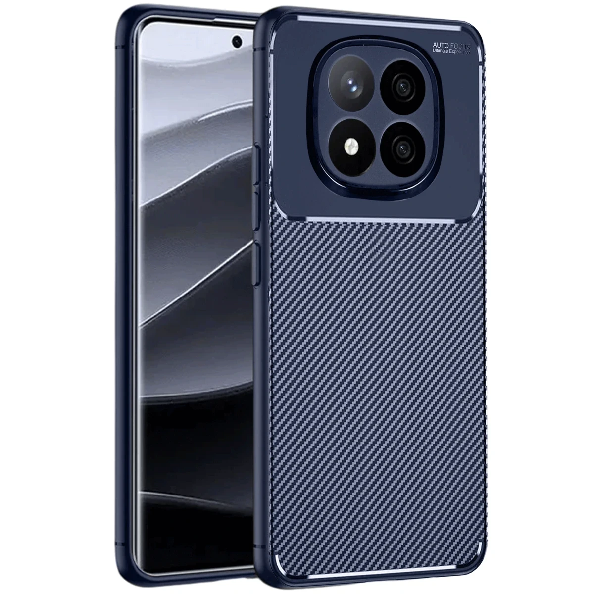 Xiaomi Redmi Note 14 Pro Plus Kılıf Auto Focus Karbon Kapak - Lacivert
