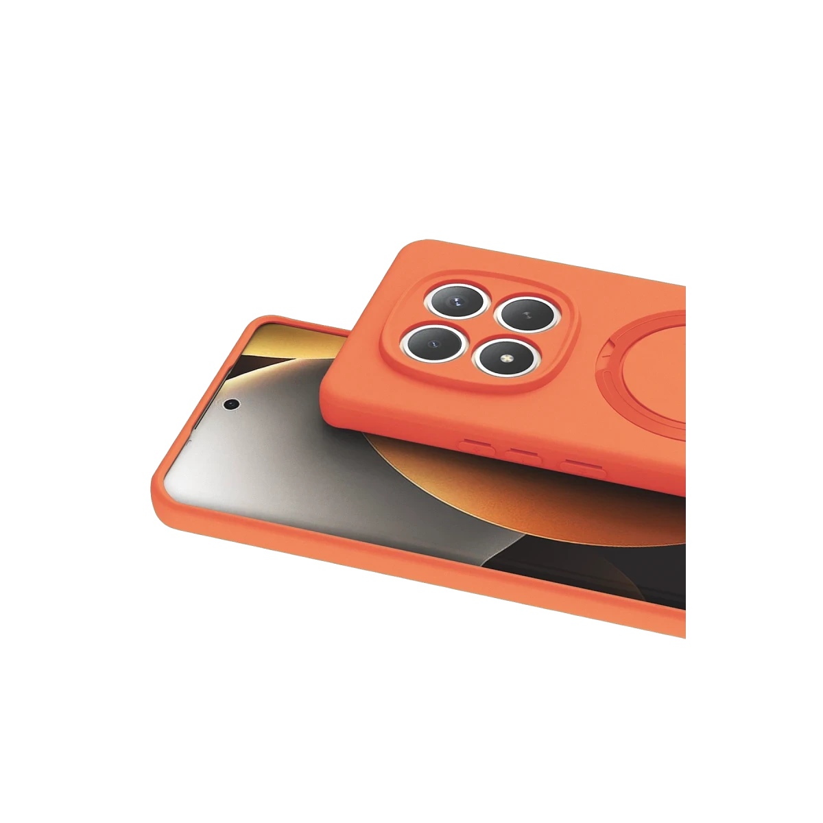 Xiaomi Redmi Note 15 4G Regal Magsafe Standlı Kapak - Turuncu