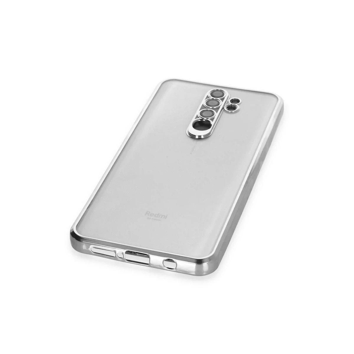 Xiaomi Redmi Note 8 Pro Kılıf Razer Lensli Silikon - Gümüş