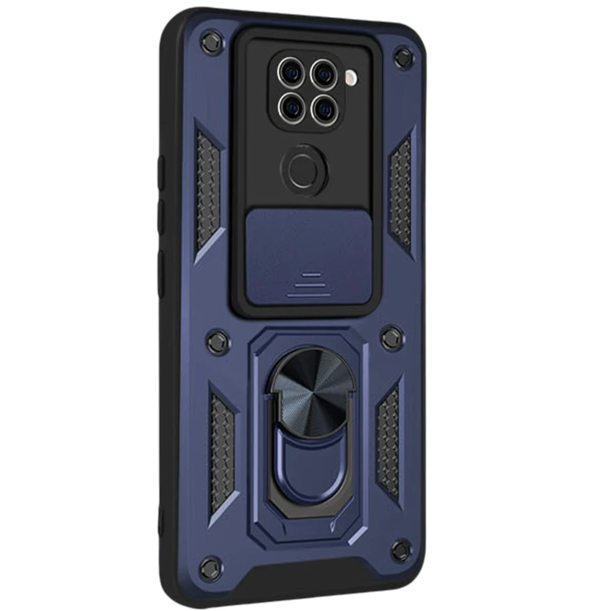 Xiaomi Redmi Note 9 4G Kılıf Pars Lens Yüzüklü Silikon - Lacivert