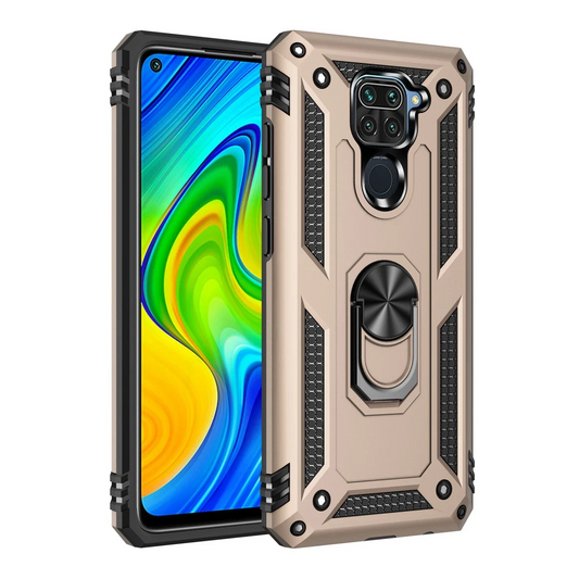Xiaomi Redmi Note 9 Kılıf Sofya Yüzüklü Silikon Kapak - Gold