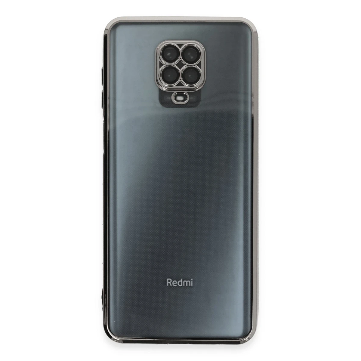 Xiaomi Redmi Note 9 Pro Kılıf Razer Lensli Silikon - Gümüş