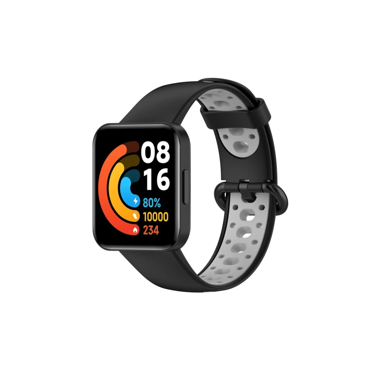 Xiaomi Redmi Watch 2 Spor Delikli Kordon - Siyah-Gri