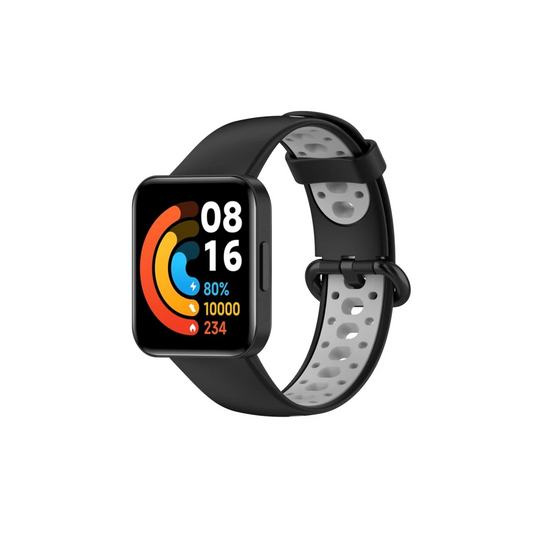 Xiaomi Redmi Watch 2 Spor Delikli Kordon - Siyah-Gri